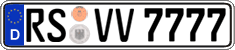 German license plate, Regular plates