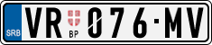 License plate of Serbia, Cars