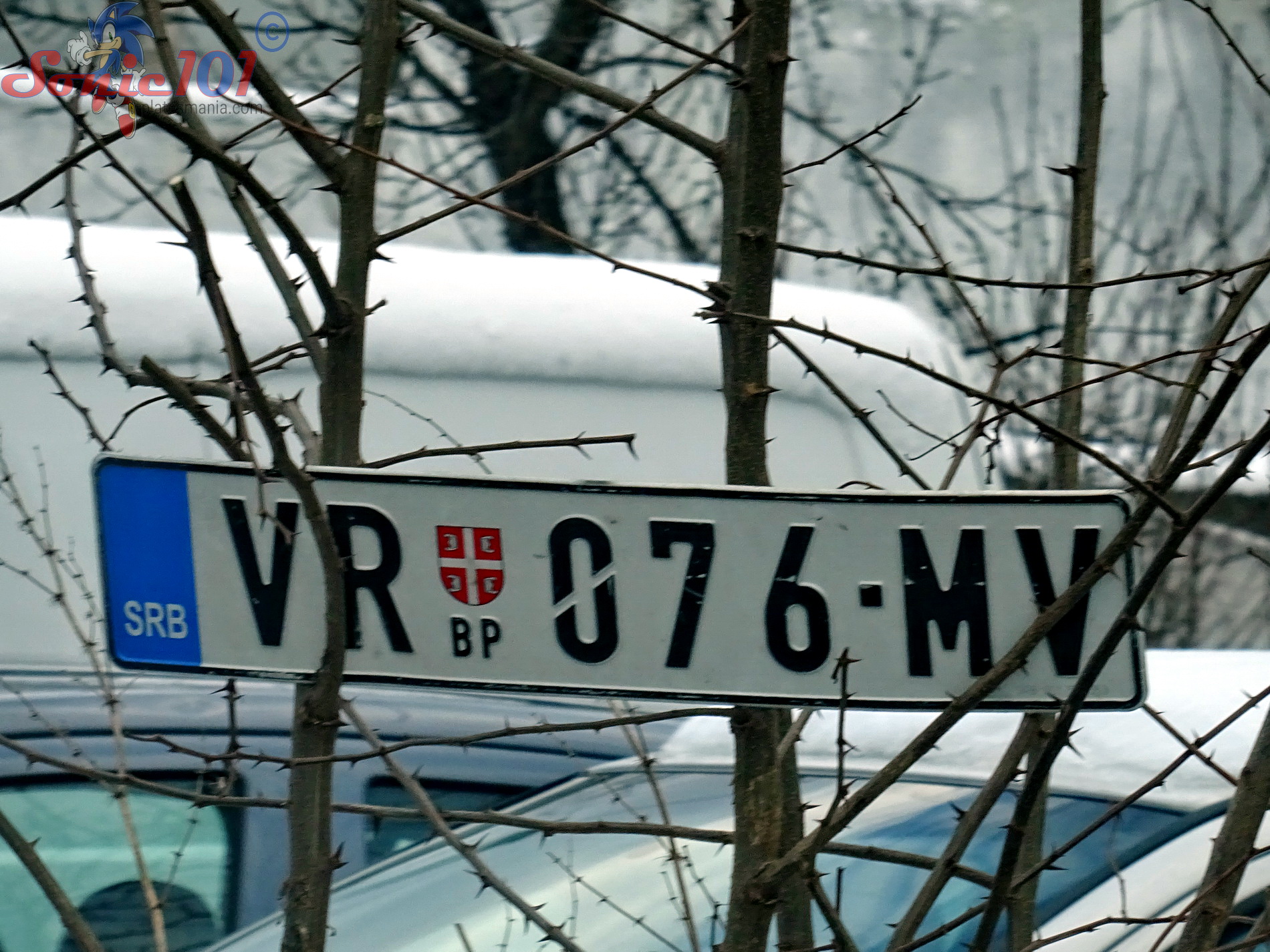 VR 076-MV, License plate without vehicle 