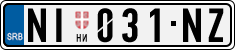 License plate of Serbia, Cars