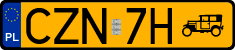 License plates of Poland, Oldtimers