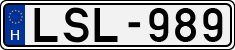 license plates of Hungary, Cars (1990)