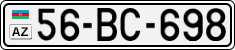 License plate of Azerbaijan, Cars