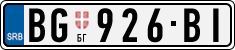 License plate of Serbia, Cars