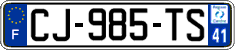 French license plate, SIV (ordinary)