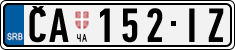 License plate of Serbia, Cars