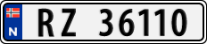 License plate of Norway, Cars