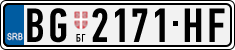 License plate of Serbia, Cars