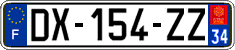 French license plate, SIV (ordinary)