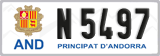 License plate of Andorra, Cars (A 1234)