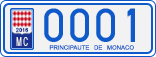 License plate of Monaco, Cars