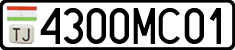 License plate of Tajikistan, Private owners (2009)
