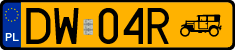 License plates of Poland, Oldtimers
