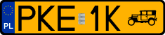 License plates of Poland, Oldtimers