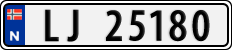 License plate of Norway, Cars