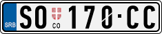 License plate of Serbia, Cars