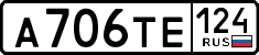 License plate Russia, Cars