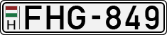 license plates of Hungary, Cars (1990)