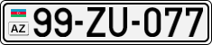 License plate of Azerbaijan, Cars