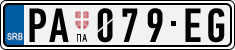 License plate of Serbia, Cars