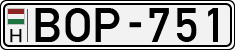 license plates of Hungary, Cars (1990)