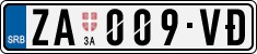 License plate of Serbia, Cars