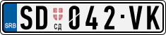 License plate of Serbia, Cars