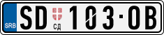 License plate of Serbia, Cars