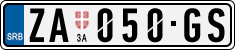 License plate of Serbia, Cars