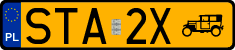 License plates of Poland, Oldtimers