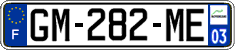 French license plate, SIV (ordinary)