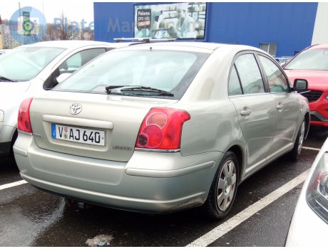 V AJ 640, Toyota Avensis (Arrondissement du Vogtland) Plaque de l ...