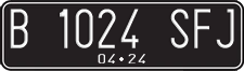 License plate of Indonesia, Regular plates