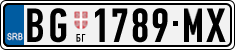 License plate of Serbia, Cars