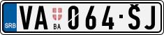 License plate of Serbia, Cars