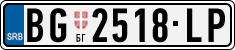 License plate of Serbia, Cars