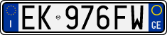 License plate of Italy, Cars (1994 year series)