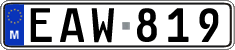 License plate of Malta, Regular plates (ABC 123)