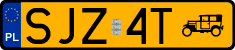 License plates of Poland, Oldtimers