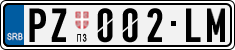 License plate of Serbia, Cars