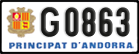 License plate of Andorra, Cars (A 1234)