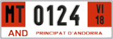 License plate of Andorra, Provisional (1234)