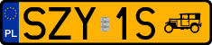 License plates of Poland, Oldtimers