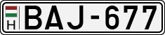 license plates of Hungary, Cars (1990)