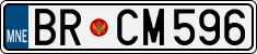 License plate of Montenegro, Cars