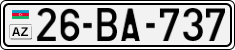 License plate of Azerbaijan, Cars