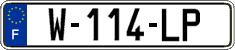 French license plate, SIV (garage)