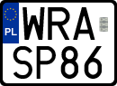 License plates of Poland, Special vehicles and motorcycles