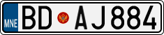 License plate of Montenegro, Cars