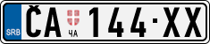 License plate of Serbia, Cars